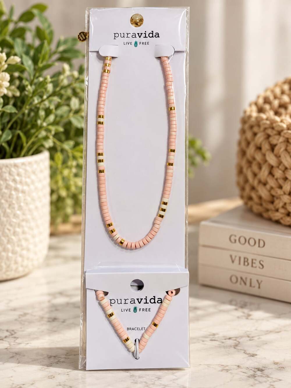Pura Vida Sea Life Necklace and Sealife Stretch Bracelet Set Size O/S